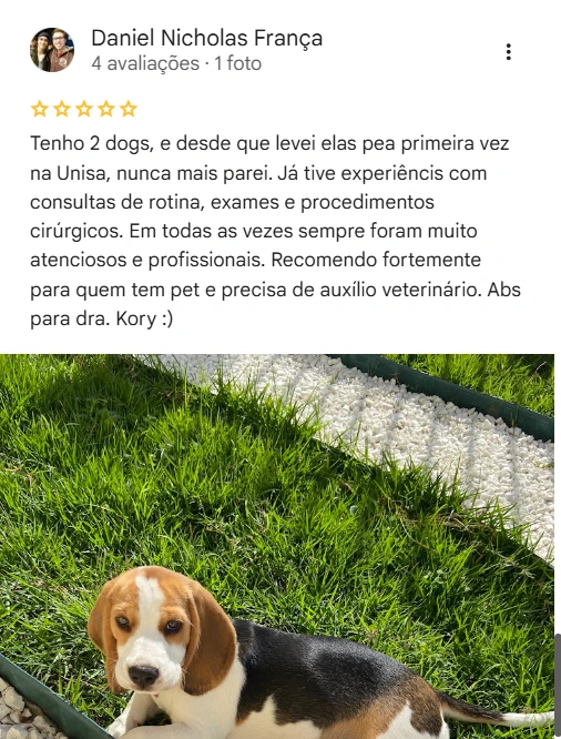 Avaliação de cliente no Google sobre a UNISA